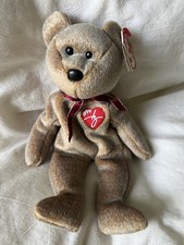 Rare TY Original 1999 Beanie Baby Signature Bear with Errors - HOLOGRAM Tush tag
