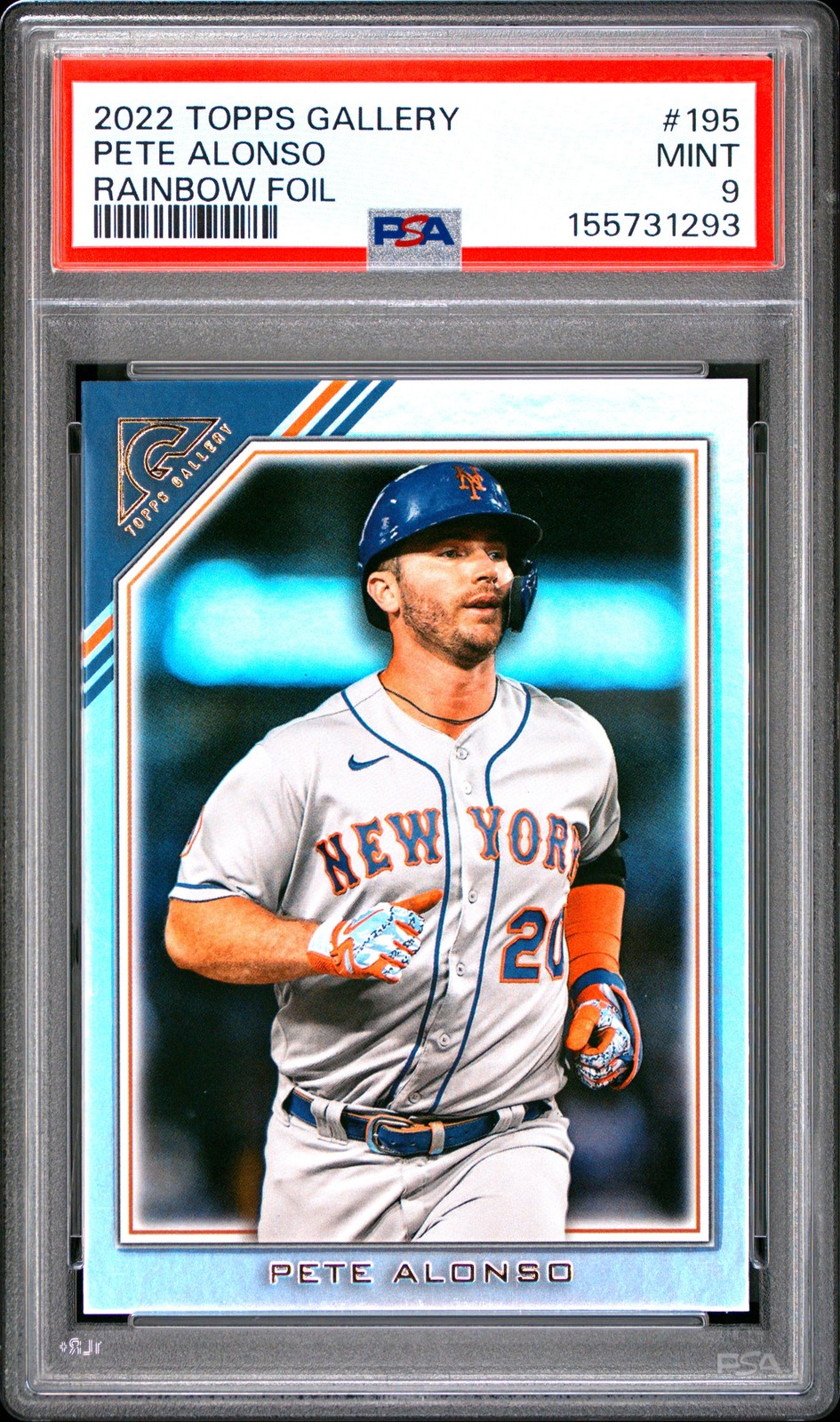 2022 TOPPS GALLERY RAINBOW FOIL #195 PETE ALONSO PSA 9 view 1