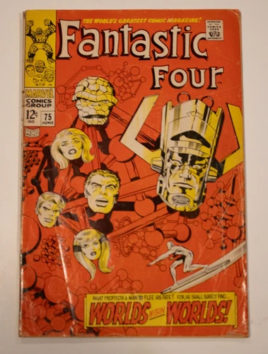VINTAGE FANTASTIC FOUR #75 MARVEL Comic Book JUNE 1968 Galactus & Silver Surfer