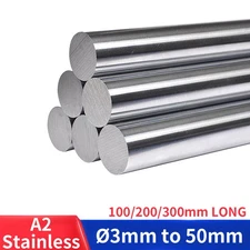 STAINLESS STEEL Round Bar Steel Rod - GRADE 304 -Various Size 100/200/300mm LONG