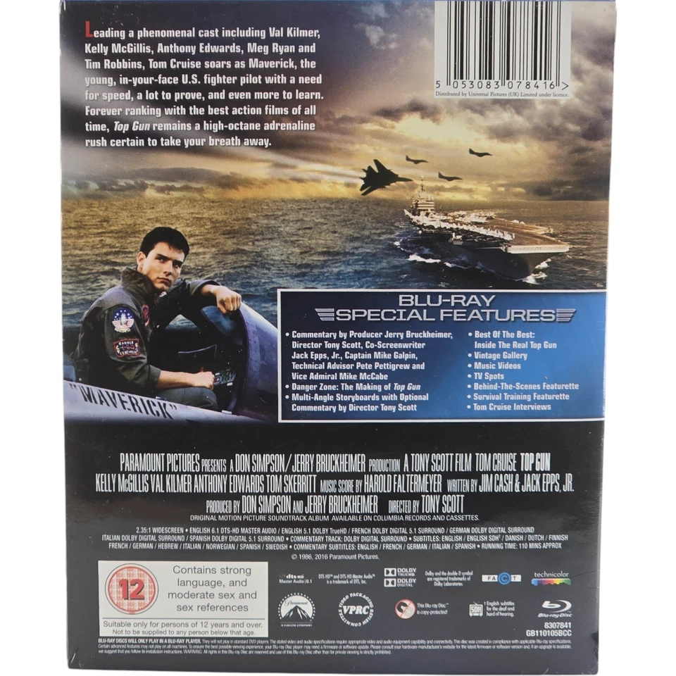 Top Gun Blu-Ray Steelbook Zavvi Spieleschuber Edit Begrenzte 2000 Ex Tom Cruise - Bild 3 von 4