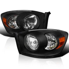 Black Fits 2006-2008 Dodge Ram 1500 2006-2009 Ram 2500 3500 Headlights Lamps