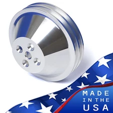 Billet Aluminum Small Block Chevy Water Pump Pulley 2 Groove SWP 350 Short SBC
