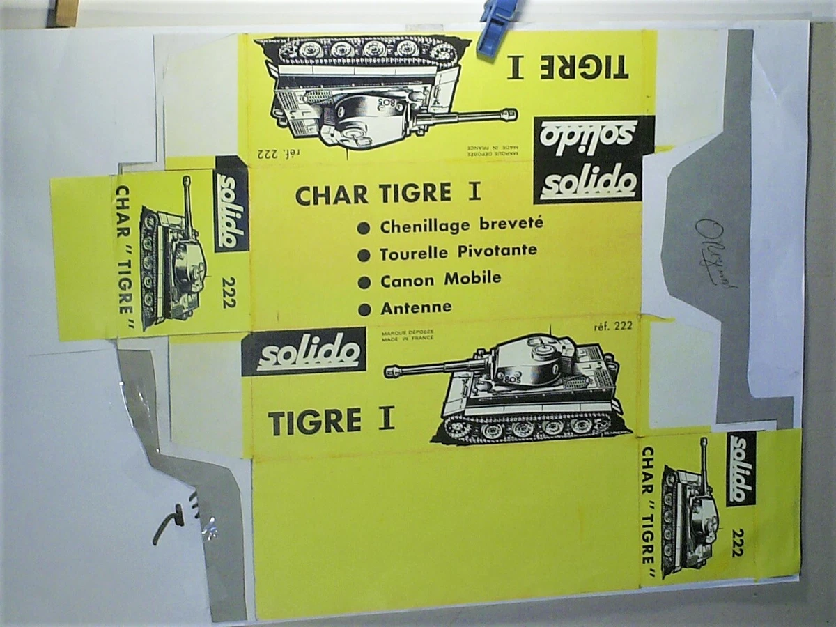 SOLIDO NO. 222 PANZER CHAR TIGRE MILITÄR MILITAIRE 12/1969 (Gebraucht