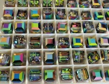 Swarovski 5601 8mm cube beads, Vitrail Medium, 6pcs 