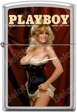 Zippo Playboy February 1984 Cover Satin Chrome Windproof Lighter NEW RARE