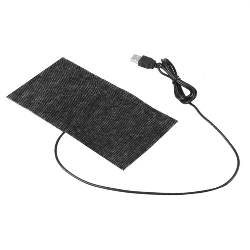 1PC Black 5V USB Carbon Fiber Heating Mat 20cm*10cm Mouse Pad Warm Blanket - Afbeelding 1 van 8