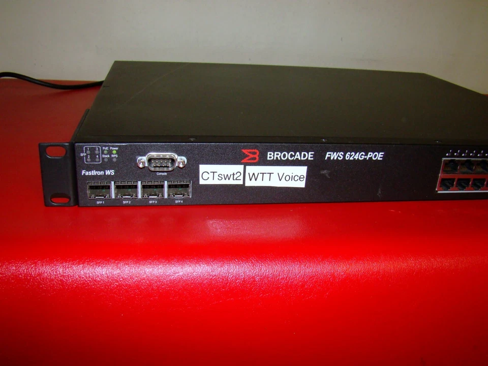 Brocade FWS624G-POE-EPREM Fastiron WS Intelligent Edge 24 Port Network Switch - Image 3 of 4
