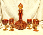 Imperial -Ohio 1920's Octagon 7-pc Marigold Carnival Decanter Set #505  — photo 2