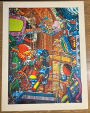 VAUGH BODE LIZARDS PILOTING SPACESHIP - RARE! COLOR ON HEAVY GLOSSY STOCK 17x22