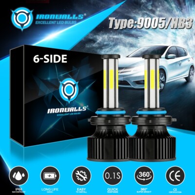 6000K White LED RIDROID 9005/HB3 LED Headlight Bulb Kit 6000k White Hi Lo - Foto 9