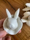 Set of 8 Anthropologie Drawer Pulls Knobs Masquerade Ceramic Bunny NIB — photo 1