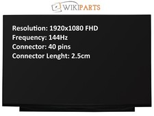 Replacement For HP 3S9N1AV New 16.1" LED LCD Screen FHD 144Hz Display Panel