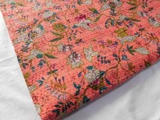 Indian Handmade Floral Print king Cotton Kantha Quilt Throw Blanket Bedspread