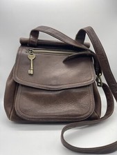 Fossil 1954 Brown Leather Crossbody Bag Purse 75082 Vtg Key American Classic