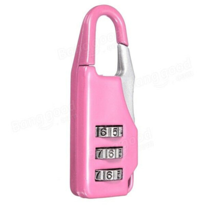 PINK Combination pad lock padlock suitcase luggage bag travel zip dial UK  Y011