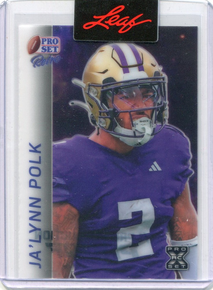 2024 Leaf Pro Set Metal Football Retro Clear Proof Ja'Lynn Polk Rookie 1/1