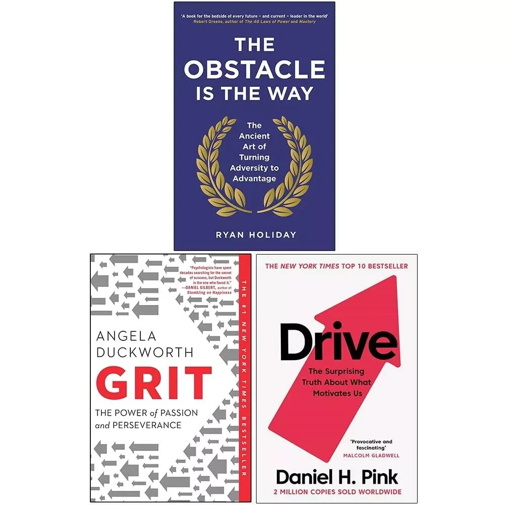 Ryan Holiday, Angela Duckworth Unisex The Obstacle Is The Way, Grit: The Power Of Passion And Perseverance, Drive The Surprising Truth About What Motivates Us 3 Books Collection Set - Image 4