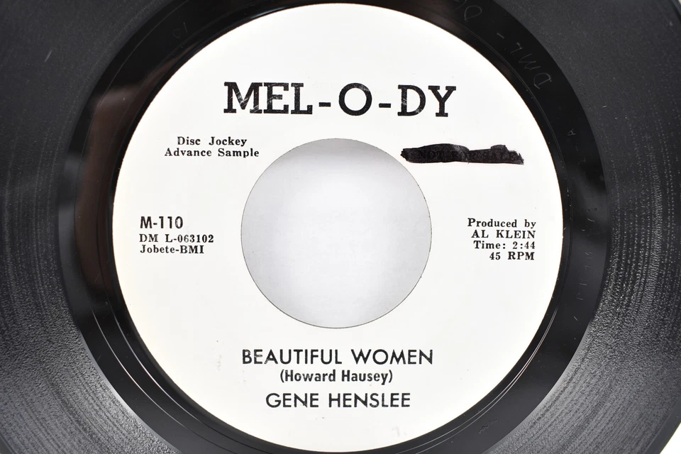 Rare Promo Gene Henslee - Beautiful Women / Shambles Mel-O-DY 45 RPM Record - Image 4 of 4