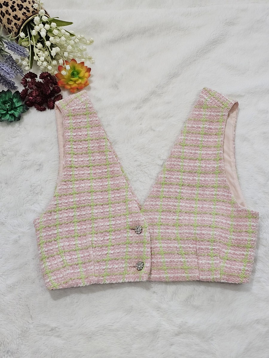 pois Tweed vest【Pink】　ポア pois Tweed vest【Pink】 ポア
