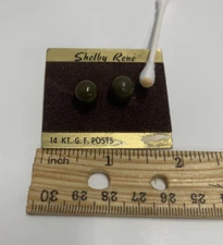 Vintage Genuine Bakelite Pierced Earrings Simichrome Tested Positive Pea Green