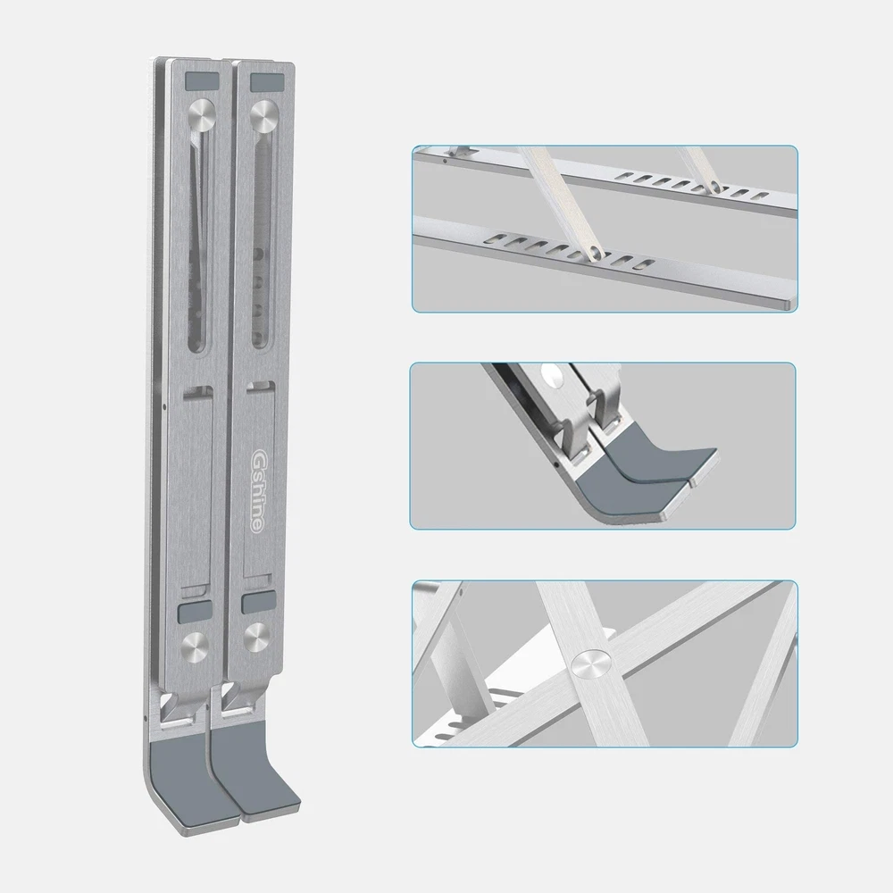 Laptop Stand, Ergonomic Aluminum Laptop Computer Stand, Foldable Computer Ris...