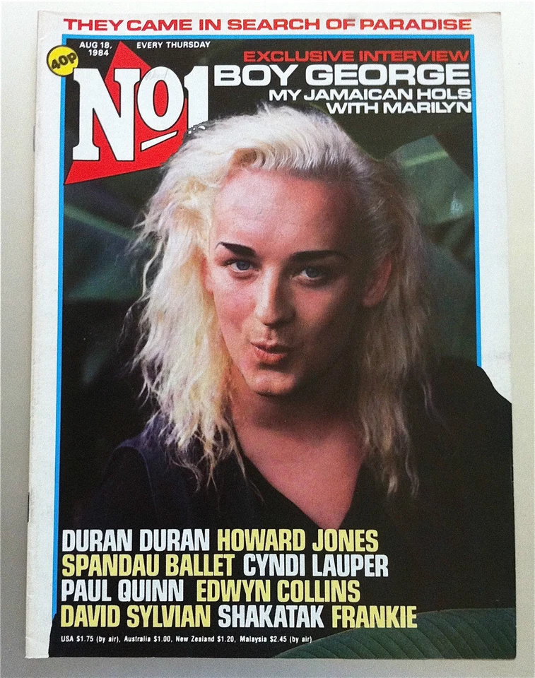 BOY GEORGE RARE 3x No1 NUMBER ONE UK MAGAZINE LOT (1984-1987) Culture Club 80s  - Image 3 of 4