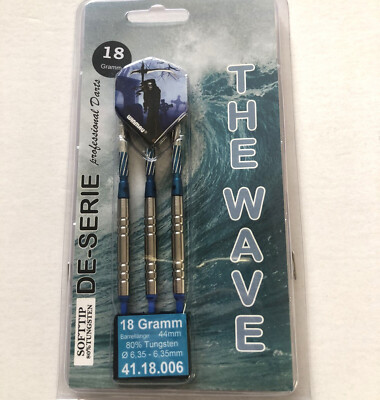 3  Softdarts je 18 Gramm Model Wave Blue 80 % Tungsten Barrel Darts Dart Pfeile