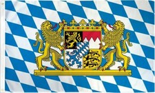 3x5FT Flag Oktoberfest Bavarian Check Flag with Lion German Bavaria Beer Bar
