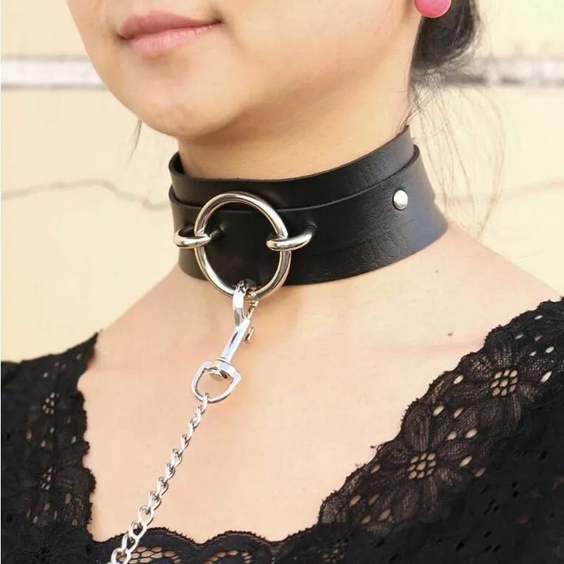 Sexy Leather Choker Gothic Necklace Harajuku Bondage Punk Collar Women's  Jewelry