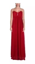Gorgeous Woman Red Chiffon Embellished GraduDress prom evening Gown 12 size