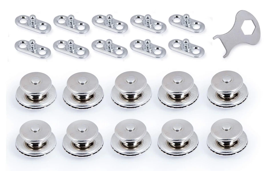 Tenax Komplett-Set Lochplatte Oberteil 2-5 mm Druckknopf Boot Persenning Satz