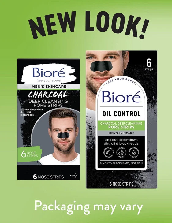 4-Pack Biore Men’s Charcoal Deep Cleansing Pore Nose Strips-6ct (each pack) - Image 2 of 4
