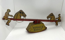 Rocking Ranch Wind-Up Tin Toy. Working Condition