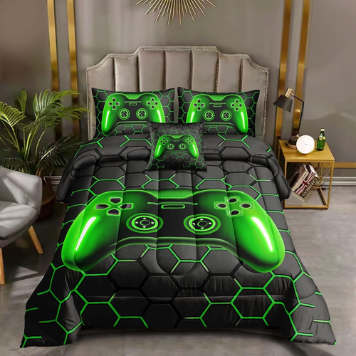 5 Pieces Bed in a Bag Gamer Bedding Set for Boys Kids Adult Gaming Comforters Se - Picture 2 of 7