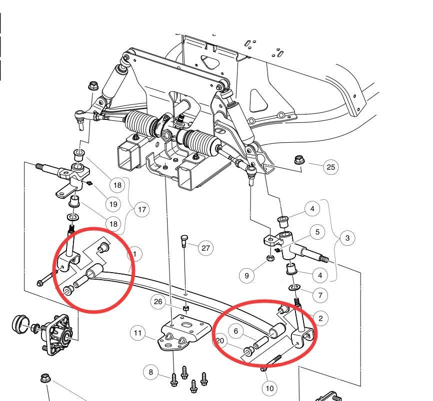 Kit de reparación de manguito de buje delantero Club Car Precedent brazo de control Foto 3 de 3