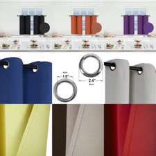 1 SET INSULATE THERMAL SHORT PANELS WINDOW CURTAIN BLACKOUT 100% PRIVACY 35" L