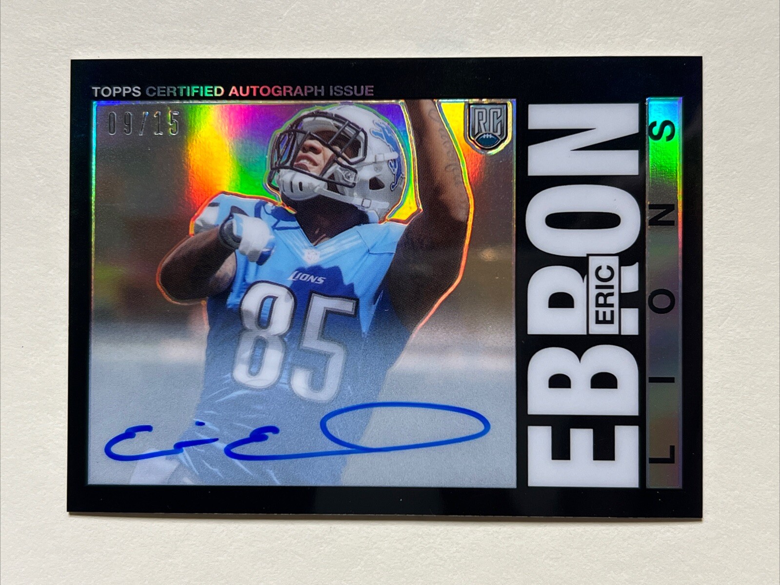 Eric Ebron Topps Chrome Mini Topps 1985 #13 Autograph