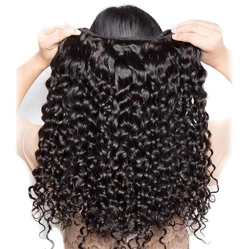 Curly Human Hair Bundles Wave for Women Weave 3 Bundles Closure Natural Color - Picture 7 of 21