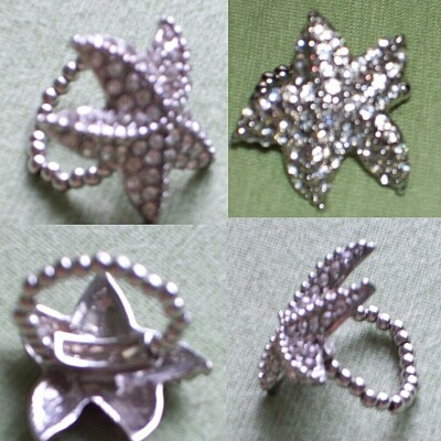 Seestern Ø3cm Fingerring o. Zehenring Flexibel da Gummizug Straß Schmuck Sommer