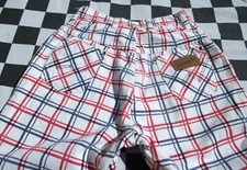 VTG 60's Wrangler Misses Mod High Waisted White Red Blue Slim Jeans Made in USA