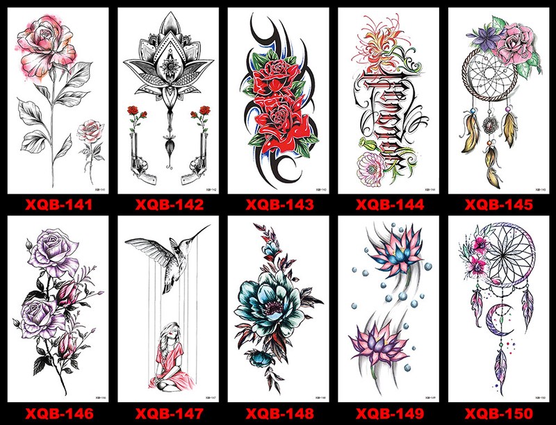 8 Sheets Temporary Tattoos Body Arm Tattoo Sticker Half Sleeve Fake Waterproof