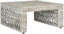 Hila White Wash Wicker Coffee Table for Stylish Home Decor