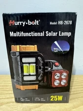 Hurry Bolt Solar/USB Rechargeable Powerful Hand Lamp Work Light, Fast Shipping 