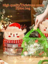 Christmas candy Ziploc bag, cookie bag, fun and convenient(tree,elk,50PCS)