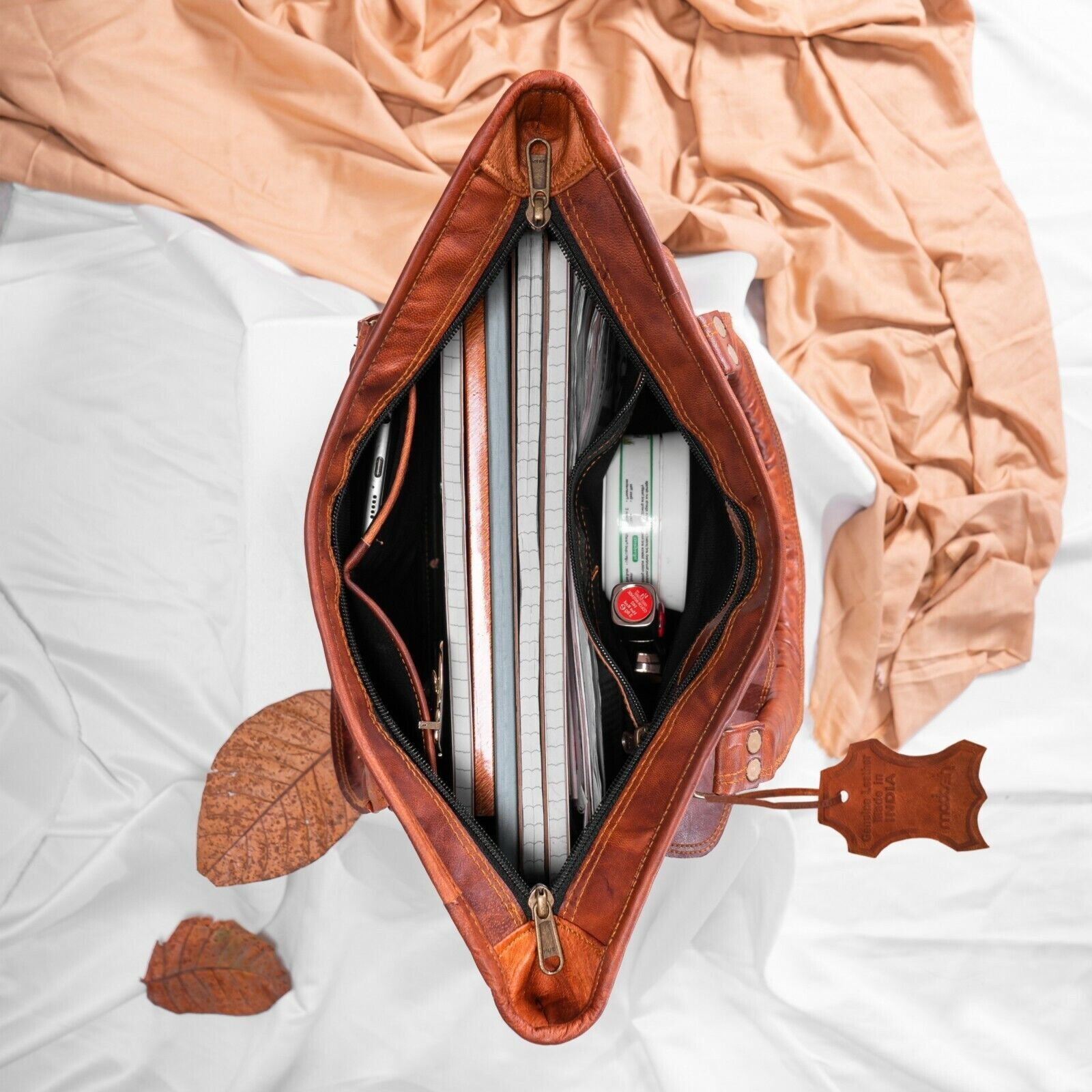 Top Handle Tote Women's Genuine Leather Shoulder Handbag Vintage Brown