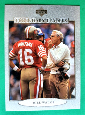 1997 UPPER DECK LEGENDS FB BILL WALSH #130 W/JOE MONTANA 49ERS NICE