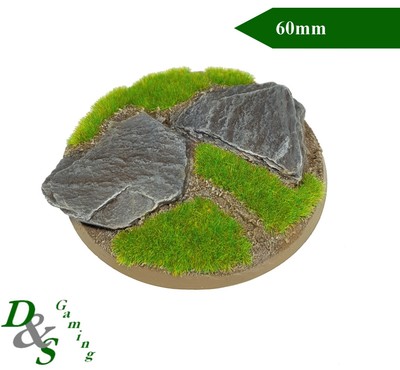 60 mm Runde Harz landschaftlich reizvolles Monster/Dreadnought Basis - Schiefer/Rocky Ground Wargames