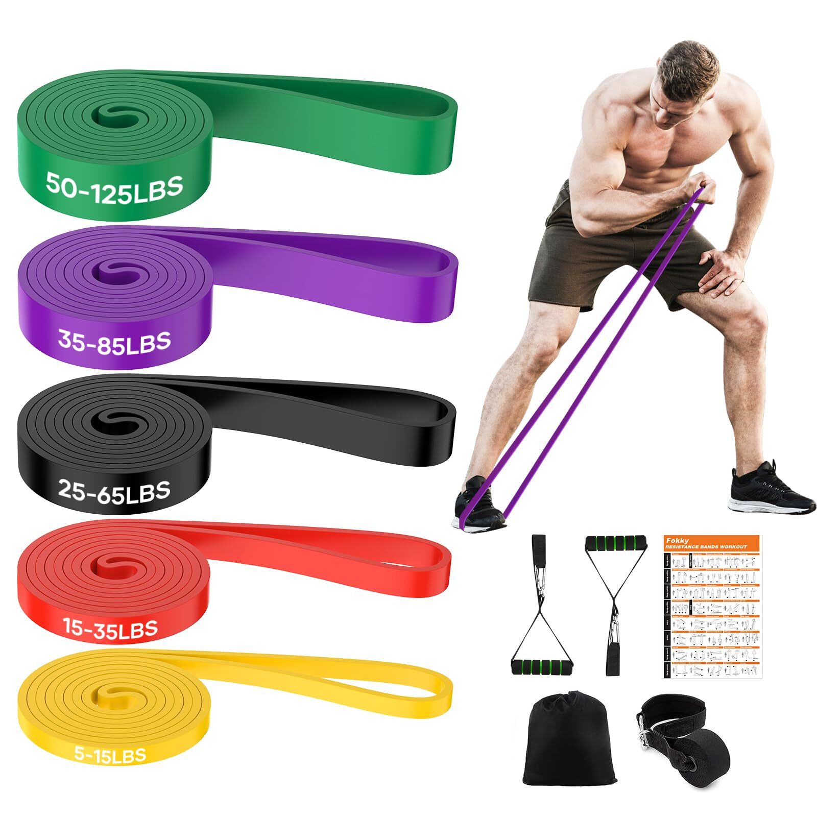 Fokky Bandas Elasticas Musculacion[Set of 5], Gomas Elasticas Musculacion
