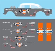 1/64 Decals for Hot Wheels ' GULF RACING ' 55 Chevy Gasser Bell Air 09